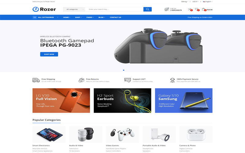 Mẫu trang web b&aacute;n đồ điện tử hiện đại 